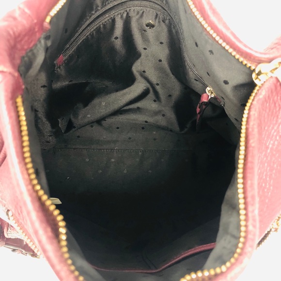 Kate Spade Maroon Handbag Crossbody Suede Leather - Picture 5 of 6